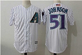 Arizona Diamondbacks #51 Randy Johnson White Mitchell & Ness New Cool Base Jersey,baseball caps,new era cap wholesale,wholesale hats